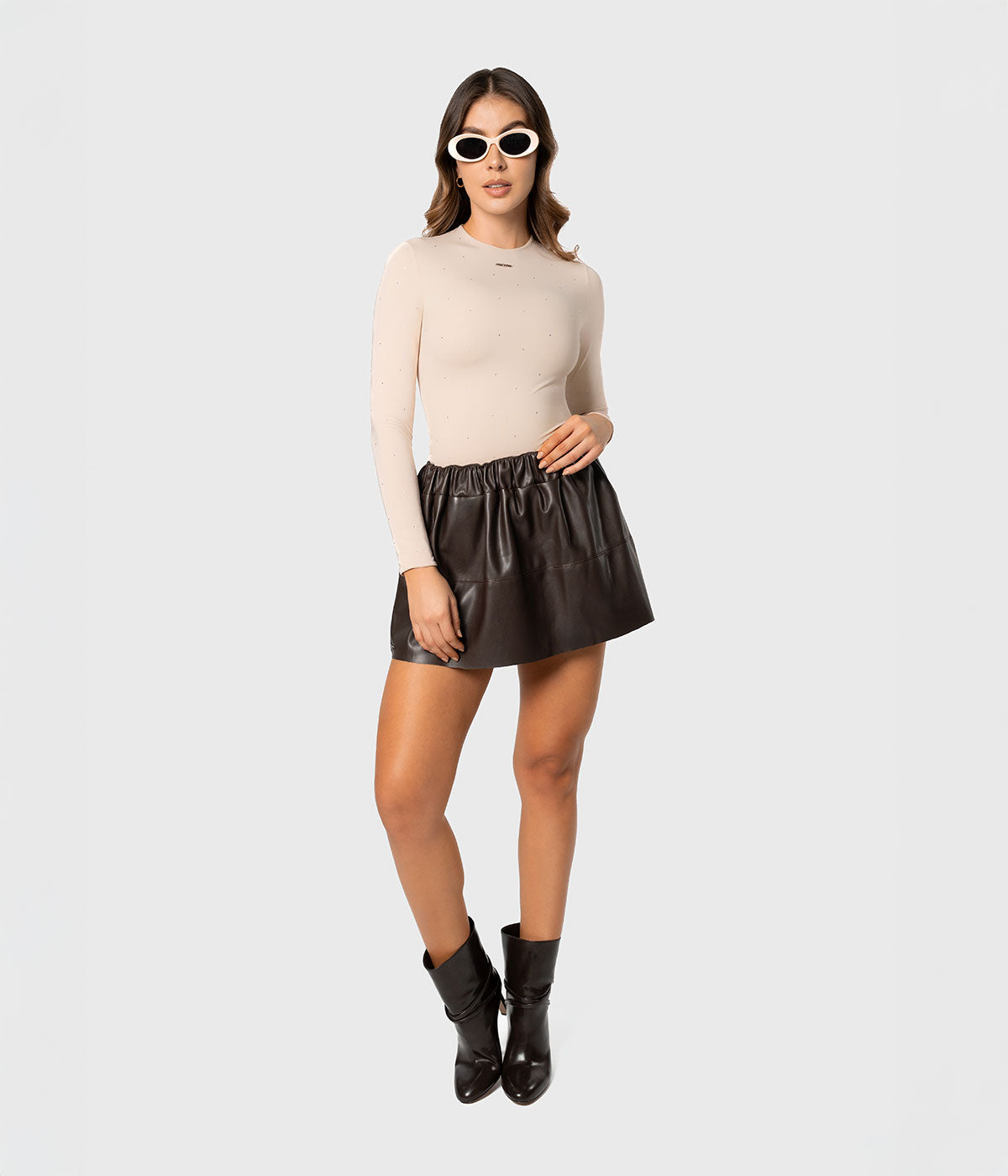 Amarenna Leather Skirt